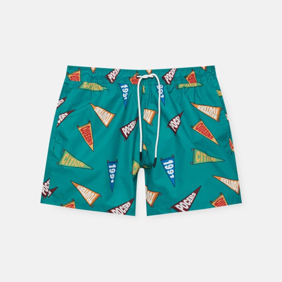 

Шорты для плавания Pull&Bear Flag Print, зеленый