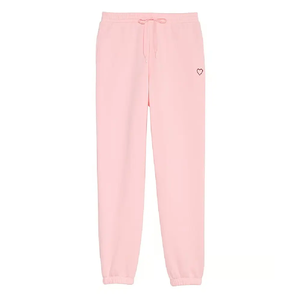 

Спортивные брюки Victoria's Secret Cotton Fleece High-Rise Gym, розовый