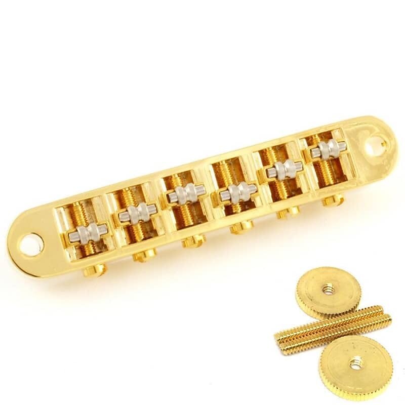 НОВИНКА Roller Tunematic BRIDGE для Gibson Les Paul SG TuneOMatic со стойкой ABR-1 GOLD Allparts адаптер для переоборудования метрических шпилек m8 в мост nashville tuneomatic сша золото allparts bp 0392 002 adapter studs for tunematic bridge anchors