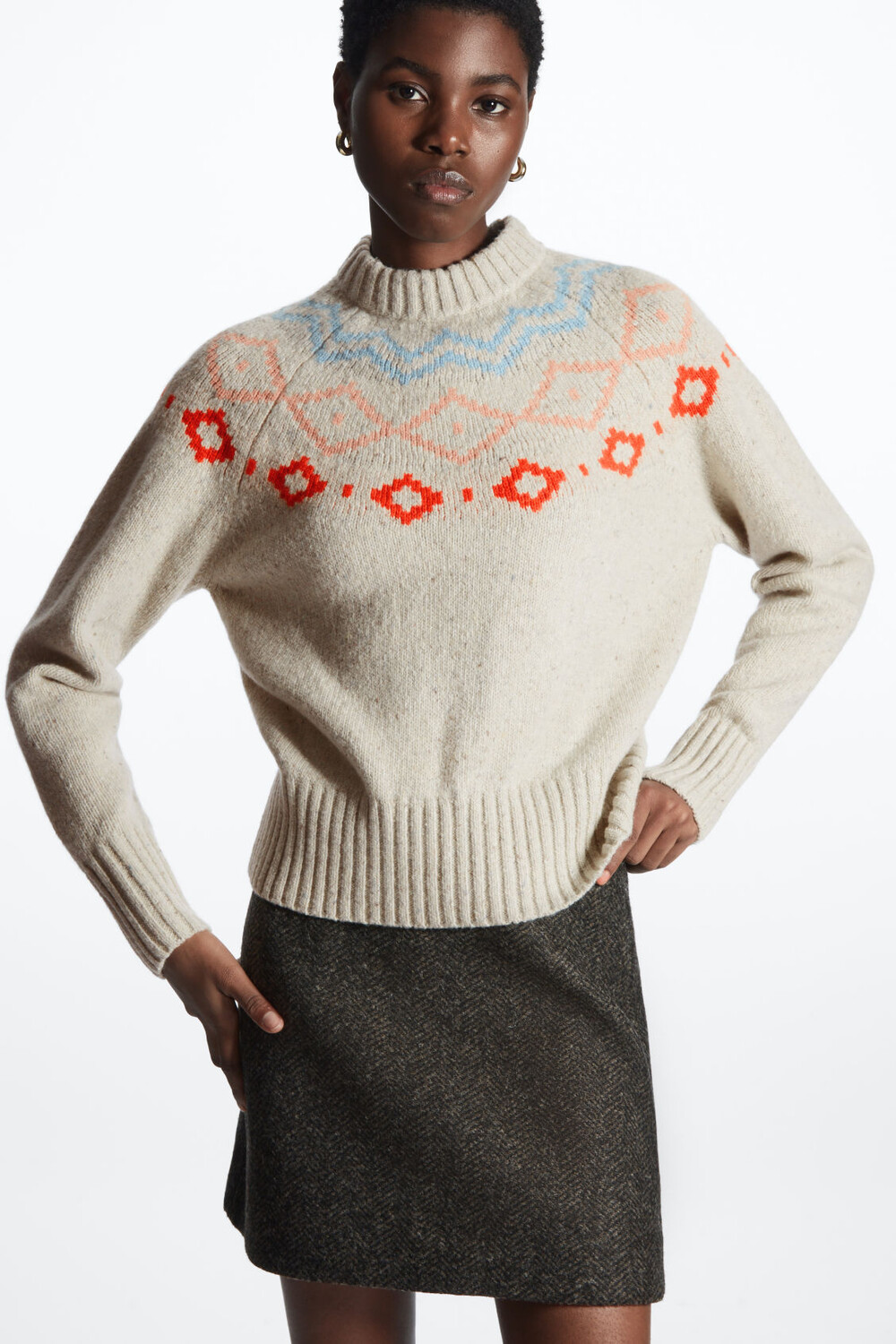 

Джимпер из шерсти мериноса fair isle, бежевый