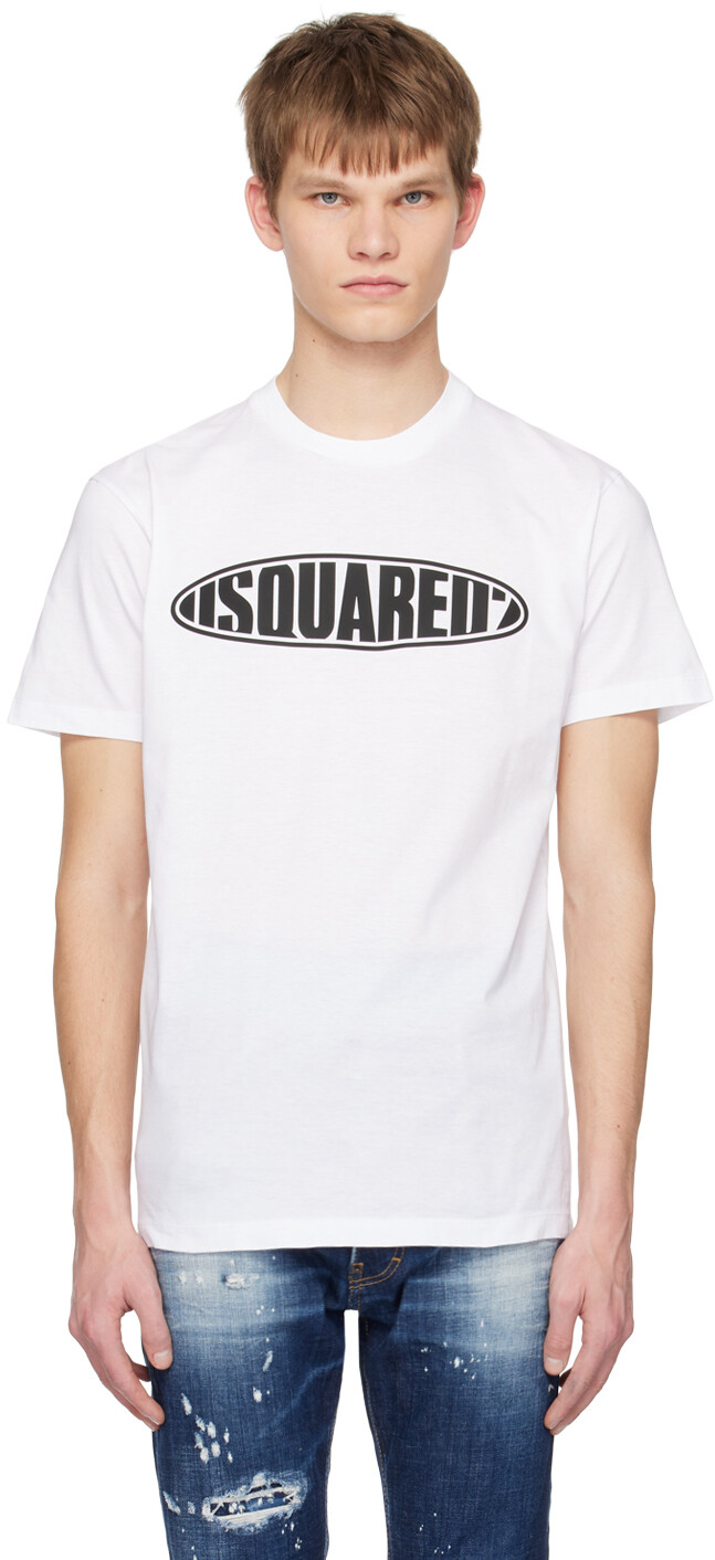 

Белая футболка с доской для серфинга D2 Dsquared2, Белый