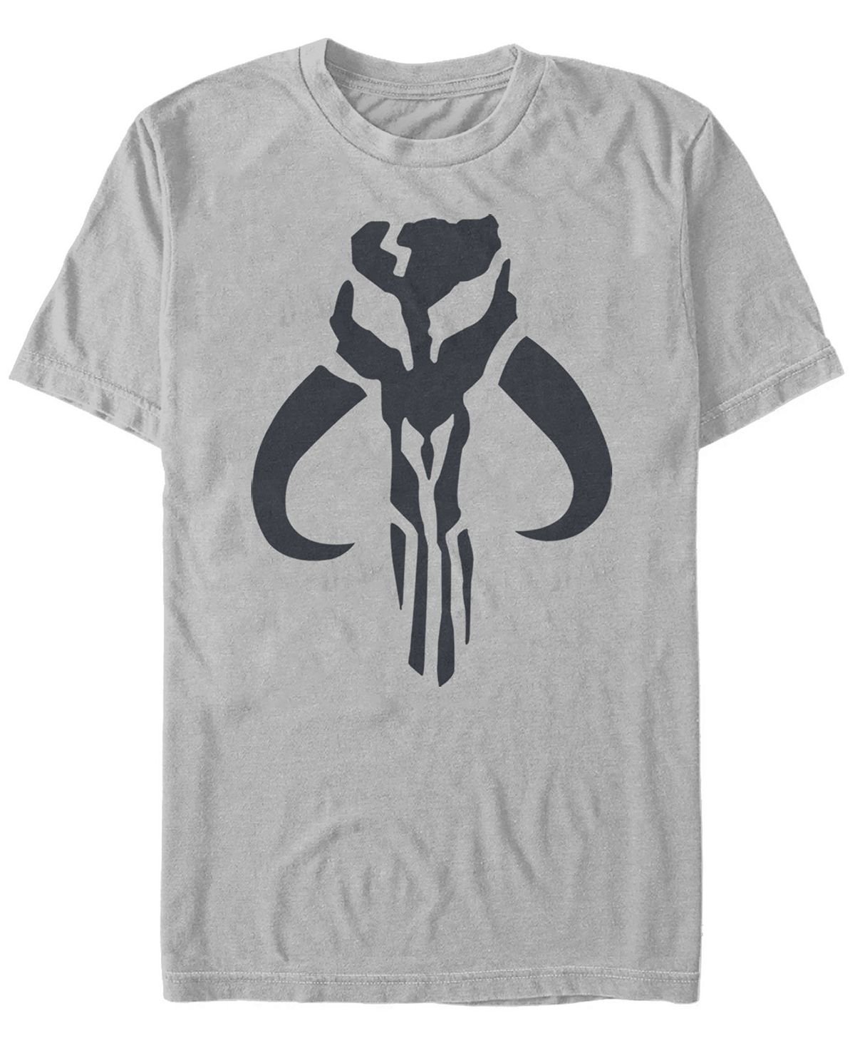 Звездные войны мандалорский мифозавр череп логотип с коротким рукавом мужская футболка Fifth Sun, серебряный фото