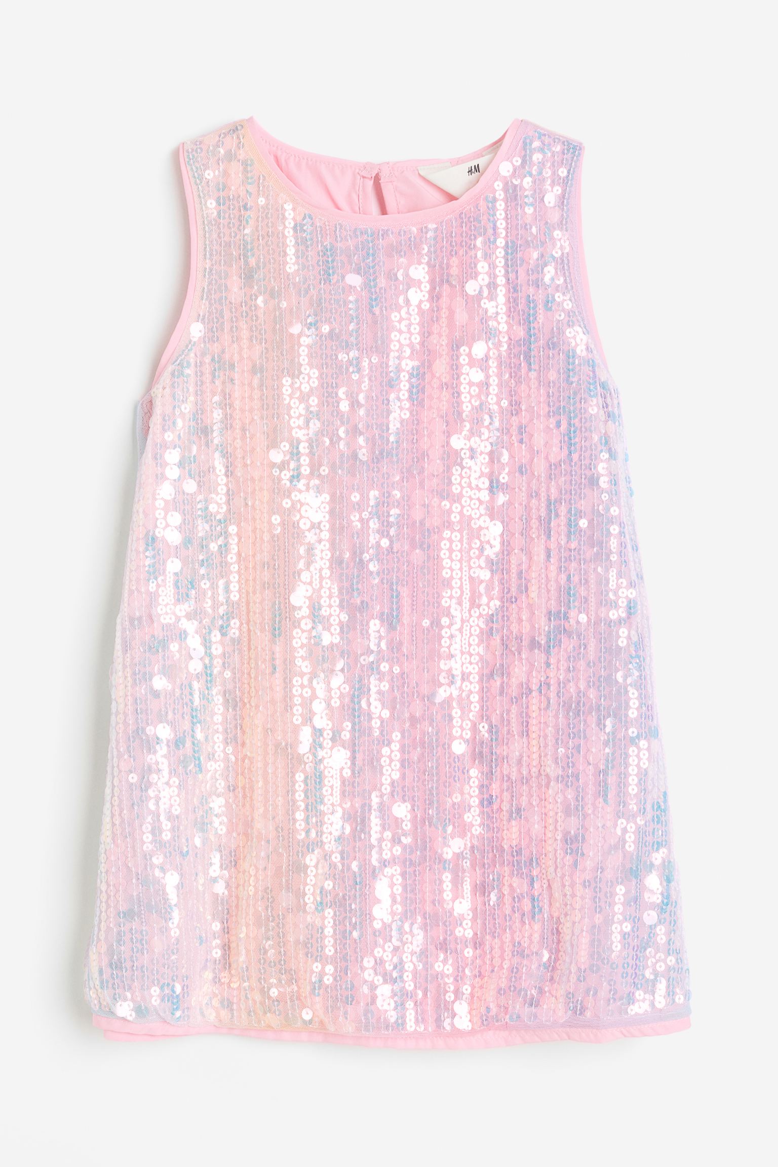 Платье H&M Sequined A-line, светло-розовый