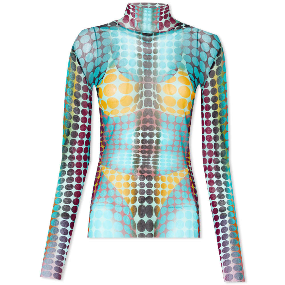 

Топ Jean Paul Gaultier Cyber Print High Neck Mesh Top