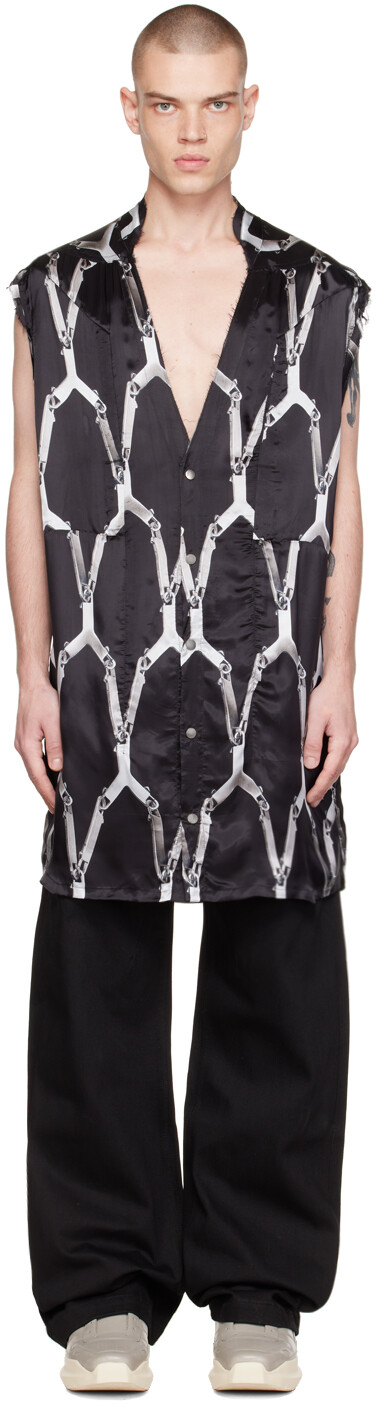 

Черная рубашка с вырезом Jumbo Rick Owens