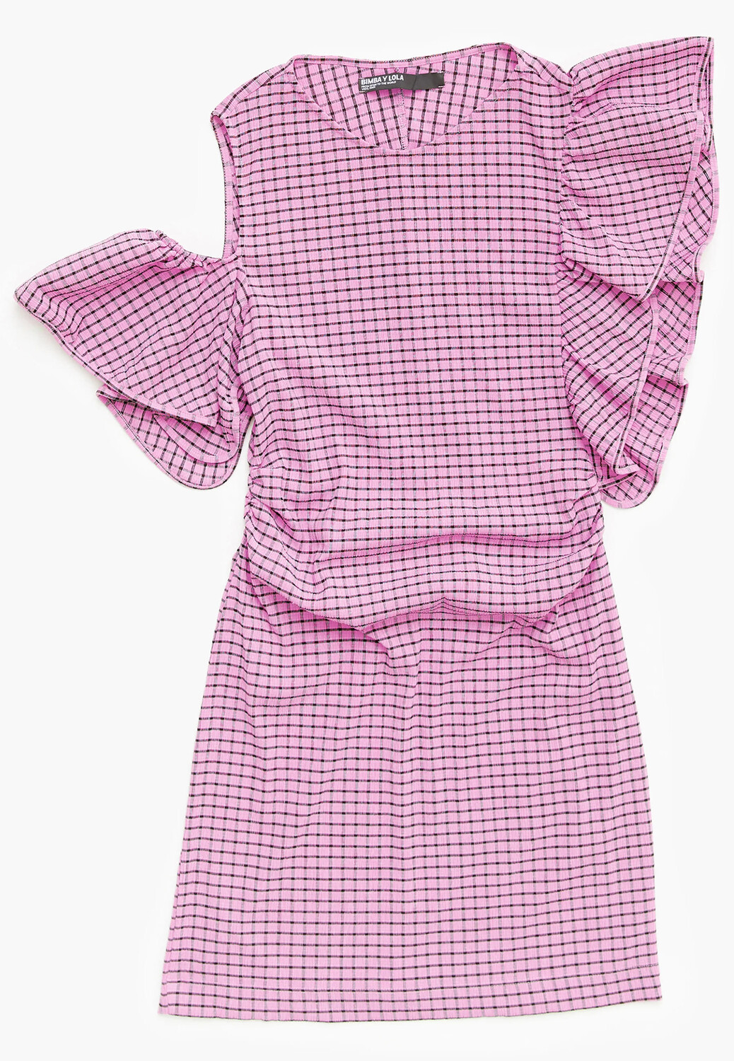 

Платье Bimba Y Lola Checked Fitted Mini, розовый/черный