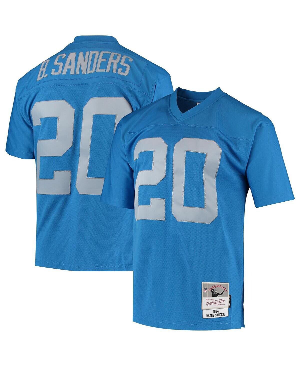 

Реплика мужского трикотажа barry sanders blue detroit lions 1994 legacy Mitchell & Ness, синий