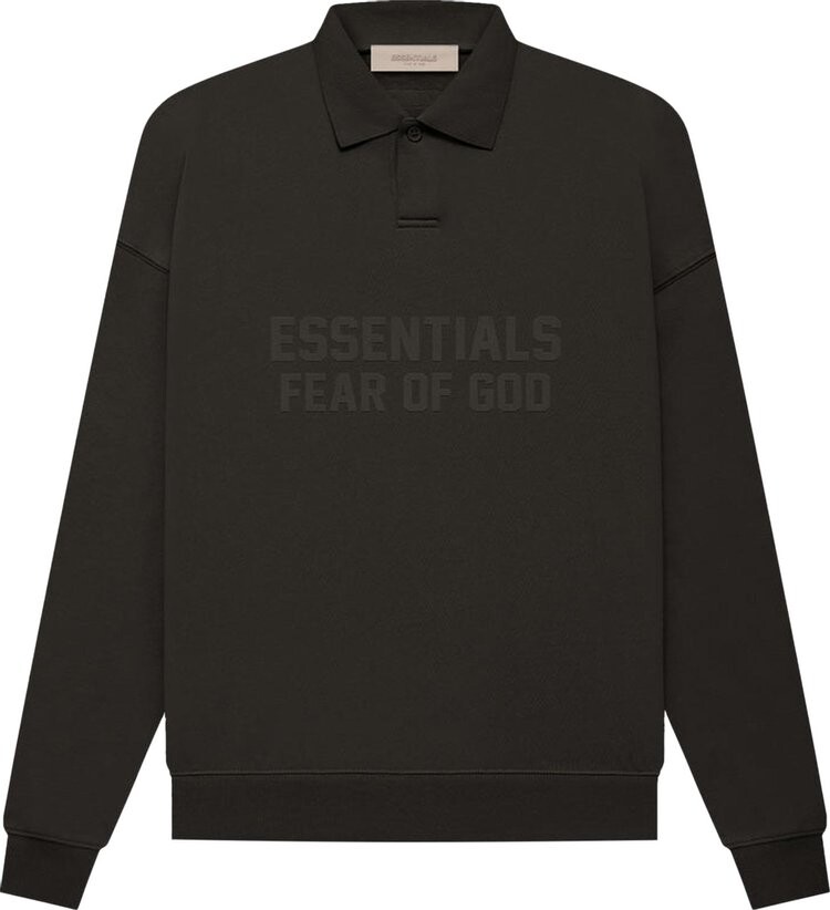 

Лонгслив Fear of God Essentials Long-Sleeve Polo 'Off Black', черный
