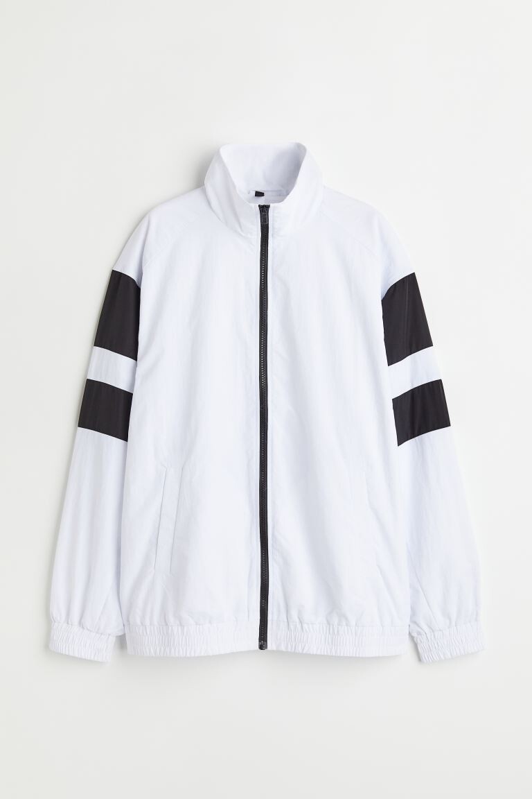 

Спортивная нейлоновая куртка H&M, белые/цветные блоки, Белый