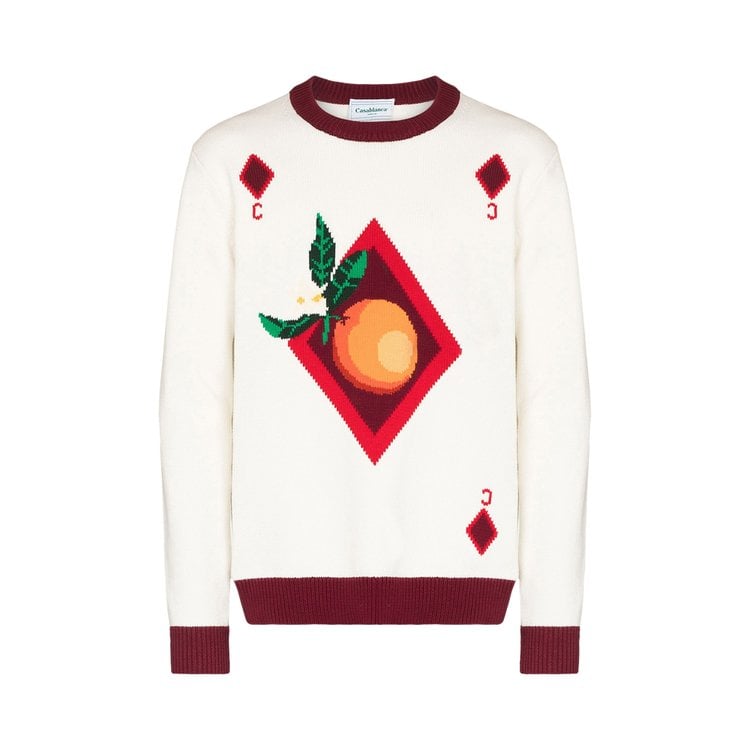 Свитер Casablanca Orange Card Intarsia Sweater 'Off White', белый - фото