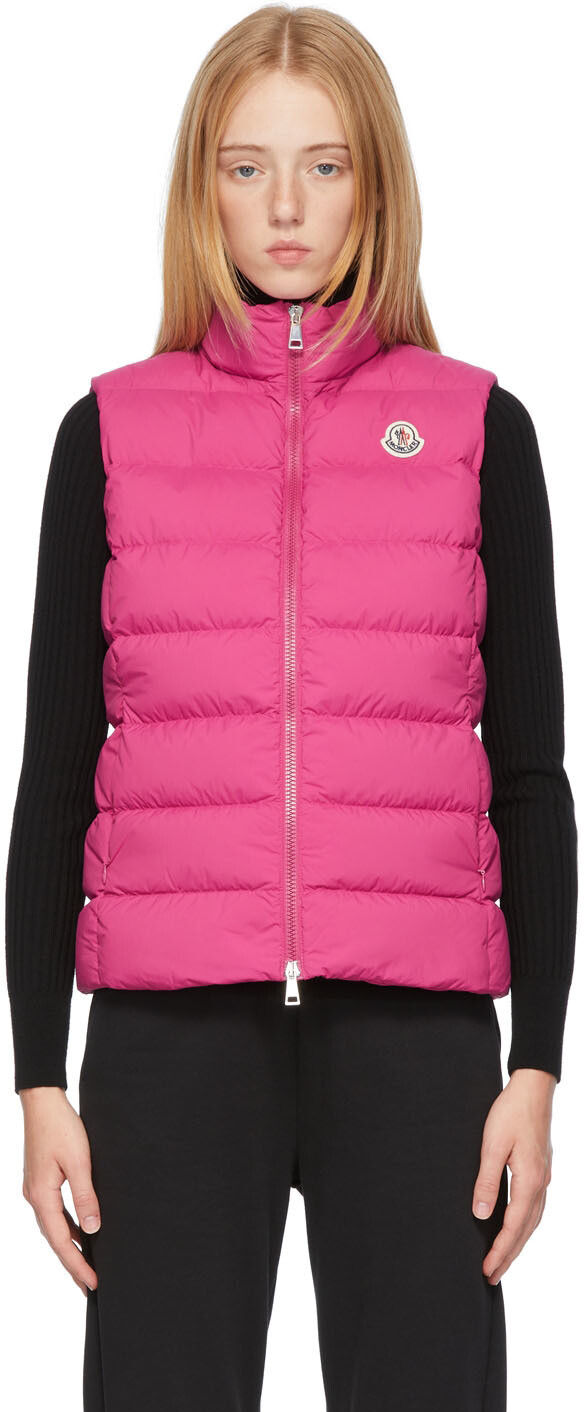 

Розовый нейлоновый пуховый жилет Ghany Moncler
