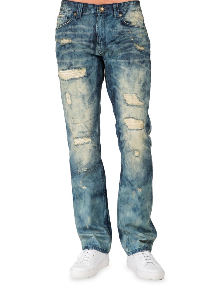 цена Узкие прямые рваные джинсы с эффектом отбеливания Level 7 Jeans, цвет Nomadic