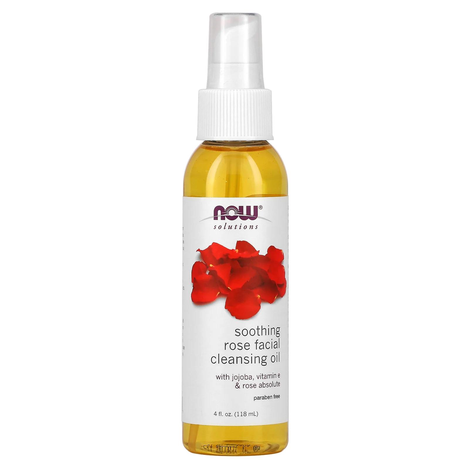 Now Foods Solutions Soothing Rose Facial Cleansing Oil 4 fl oz (118 ml) now solutions sweet almond moisturizing oil 118 ml