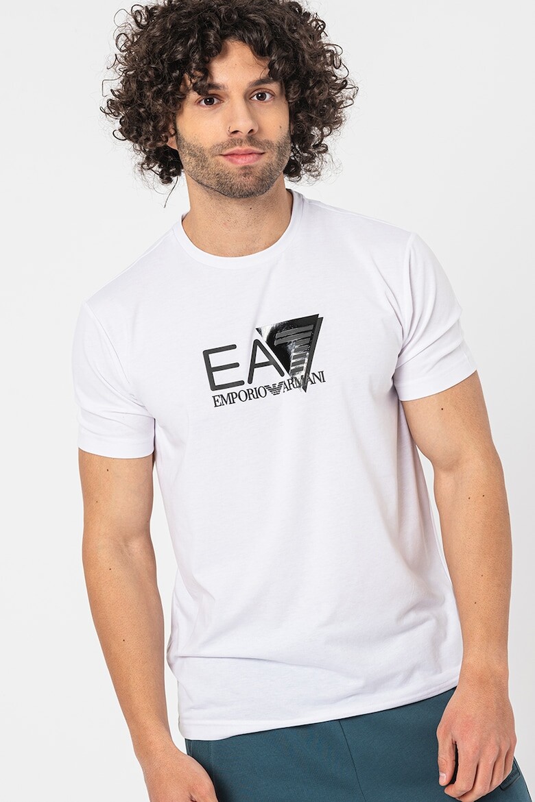 

Футболка из хлопка и логотипа Ea7, черный