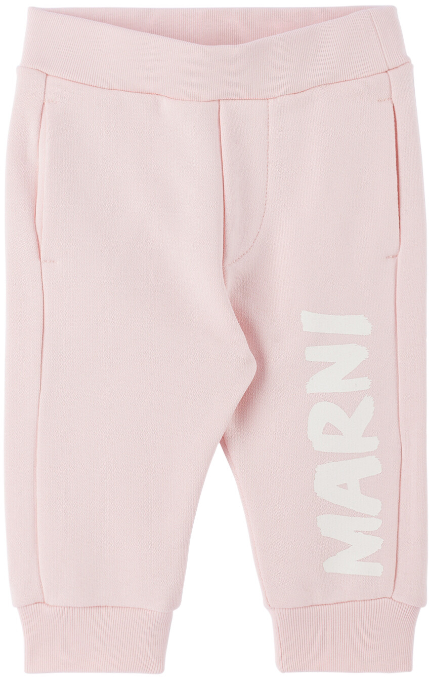 

Детские розовые спортивные штаны с логотипом Marni