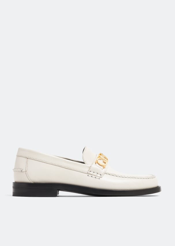

Лоферы GUCCI Leather loafers, белый