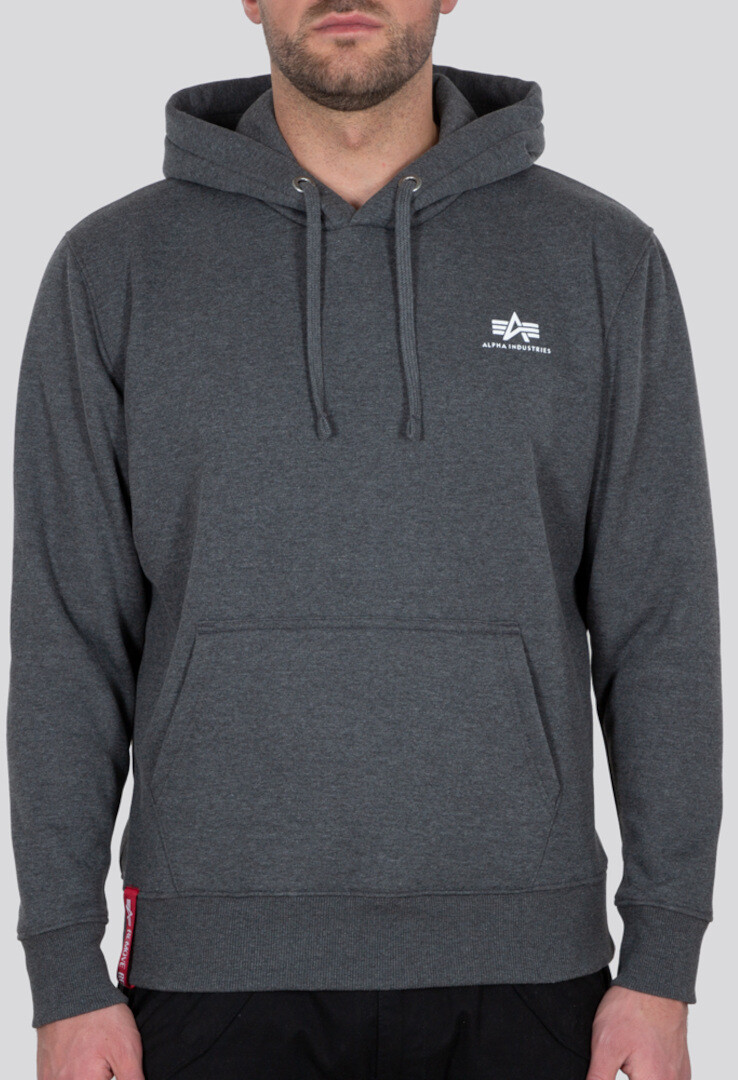 

Кофта Alpha Industries Alpha Basic Small Logo с капюшоном, темно - серый/белый