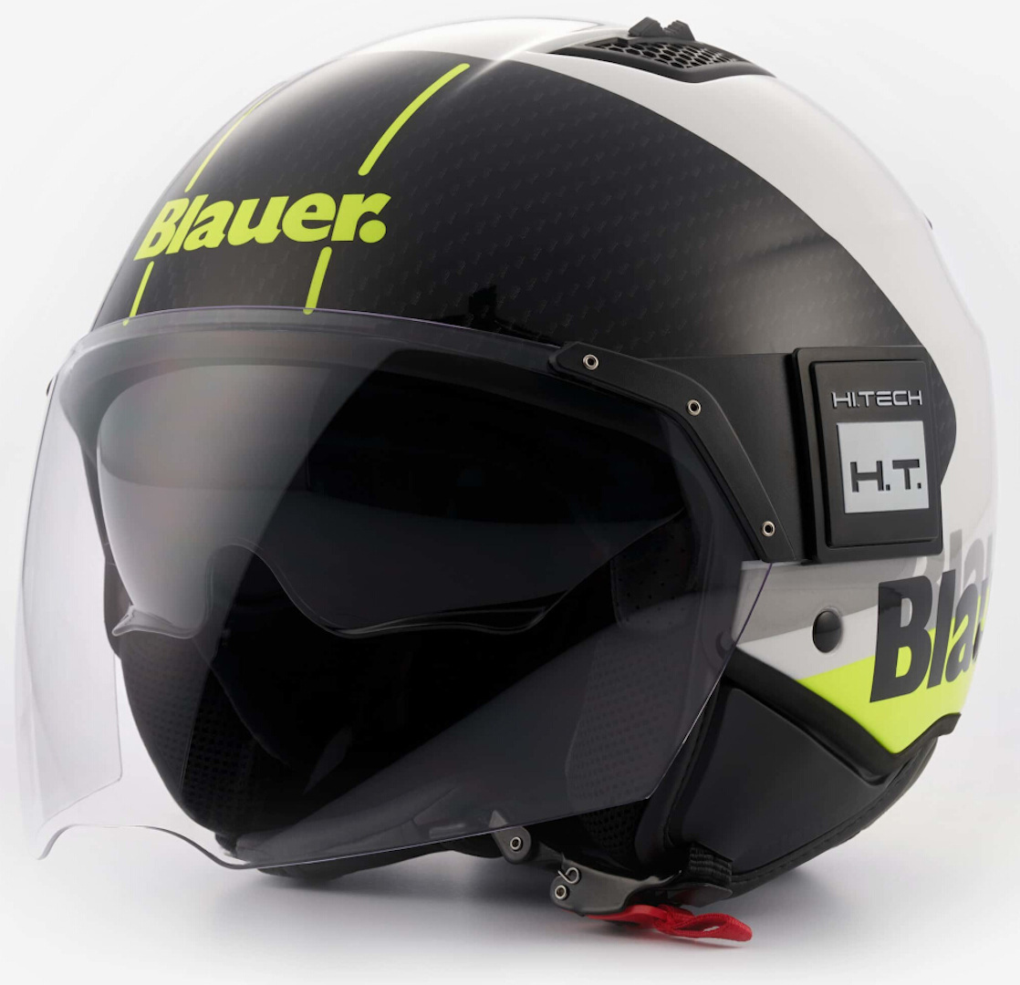 Реактивный шлем Blauer BET Urban со съемной подкладкой, белый/черный/желтый шлем momo minimomo реактивный черный желтый серый