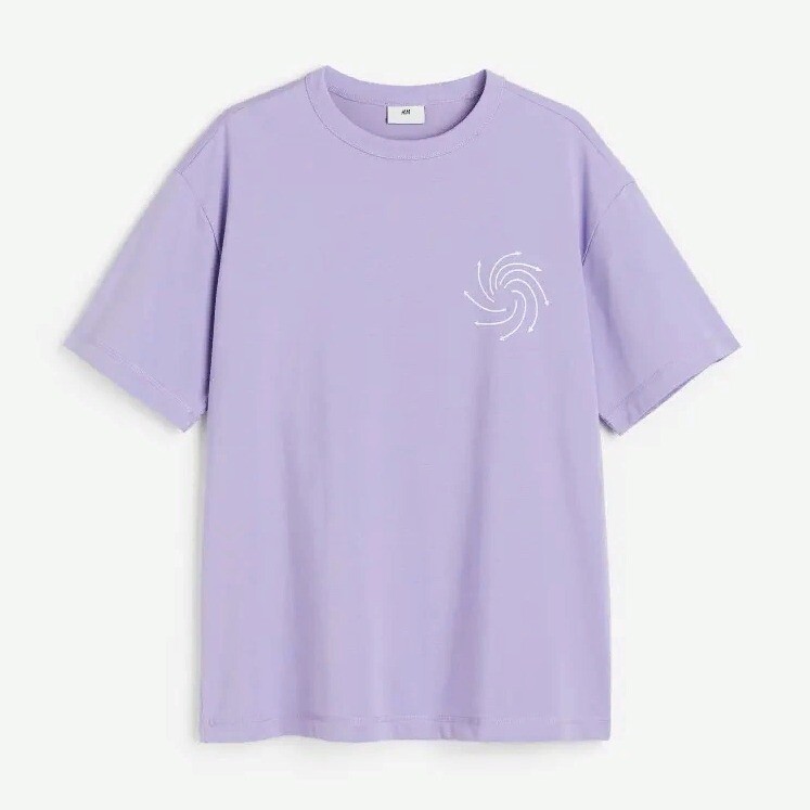 

Футболка H&M COOLMAX Relaxed Fit, сиреневый, Фиолетовый