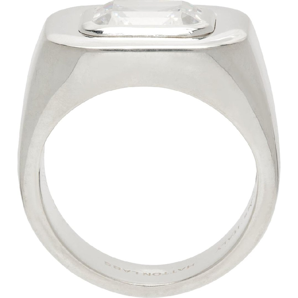 Кольцо Hatton Labs Emerald Cut Signet, серый ringstone кольцо печатка blanc из серебра