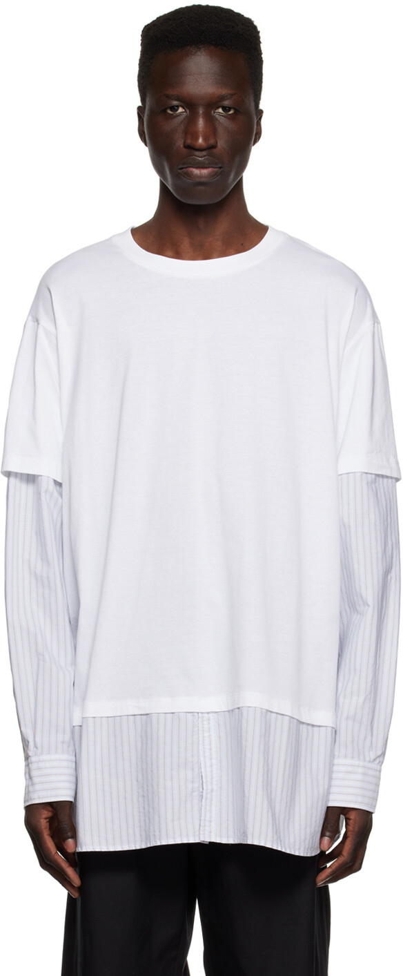 

Белая многослойная футболка MM6 Maison Margiela