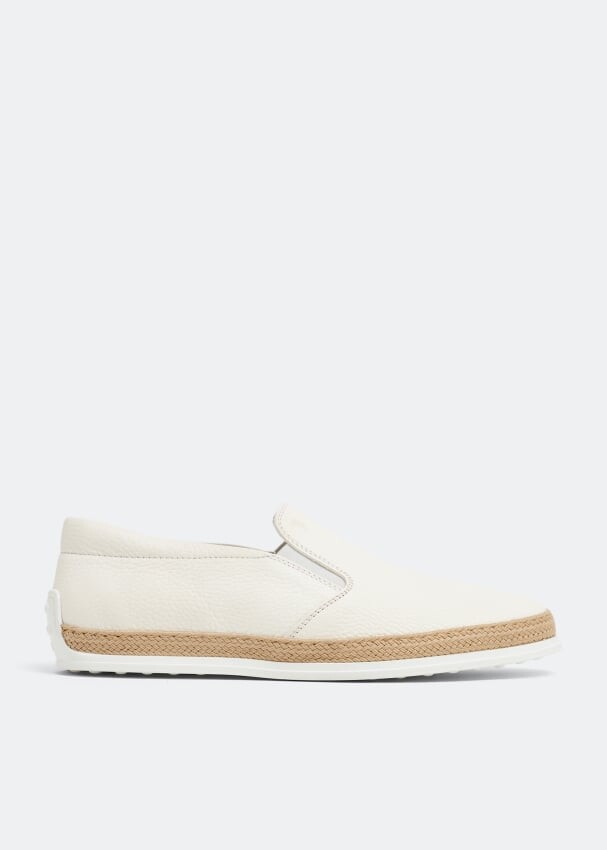 

Лоферы TOD'S Leather slip-on loafers, белый