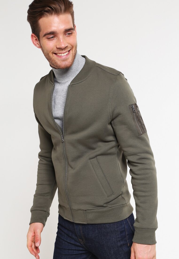 

Толстовка на молнии КУРТКА SWEAT BOMBER Urban Classics, оливковый