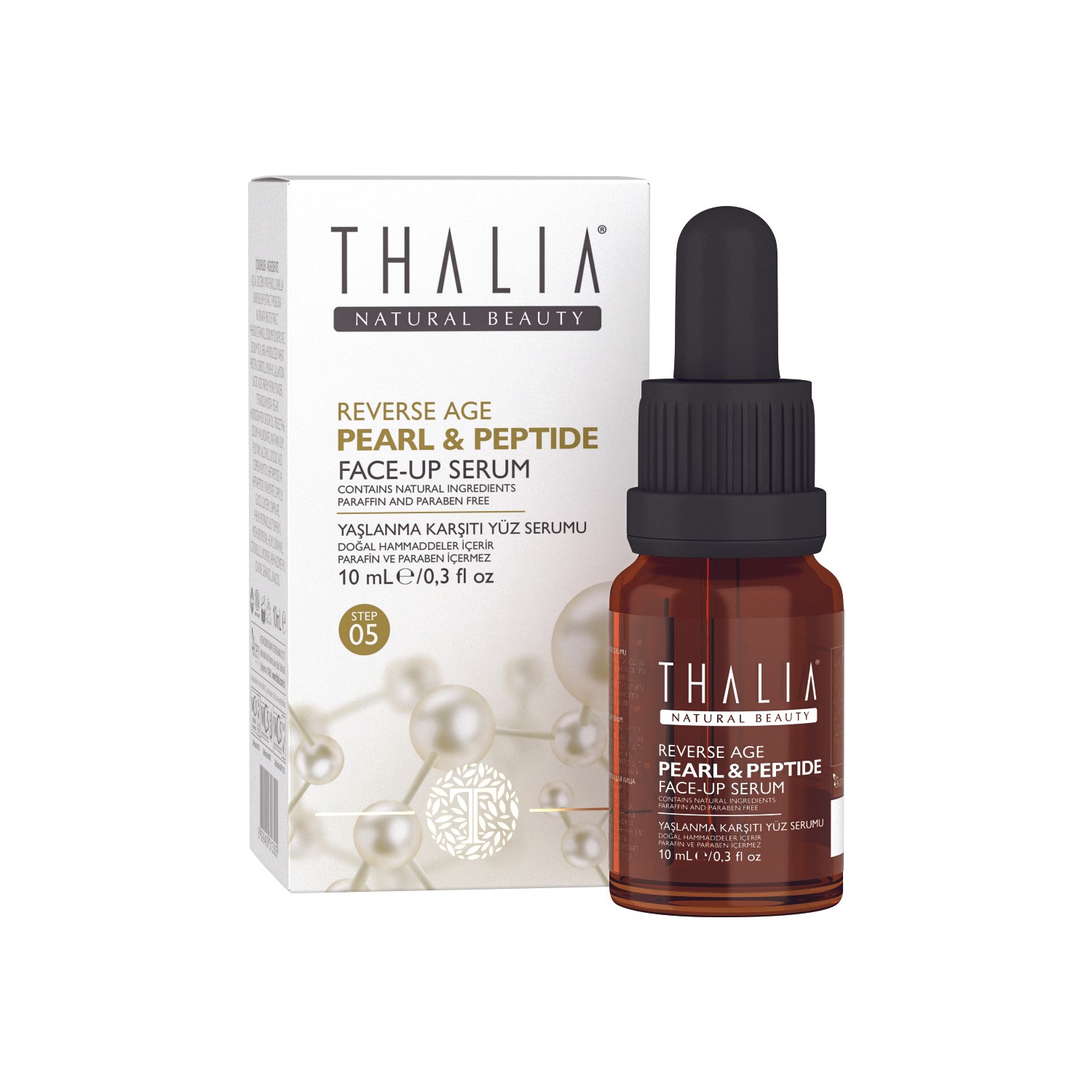 Омолаживающая сыворотка для лица Thalia Pearl & Peptide 40+, 10 мл пенка антивозрастная для лица thalia natural beauty reverse age pearl