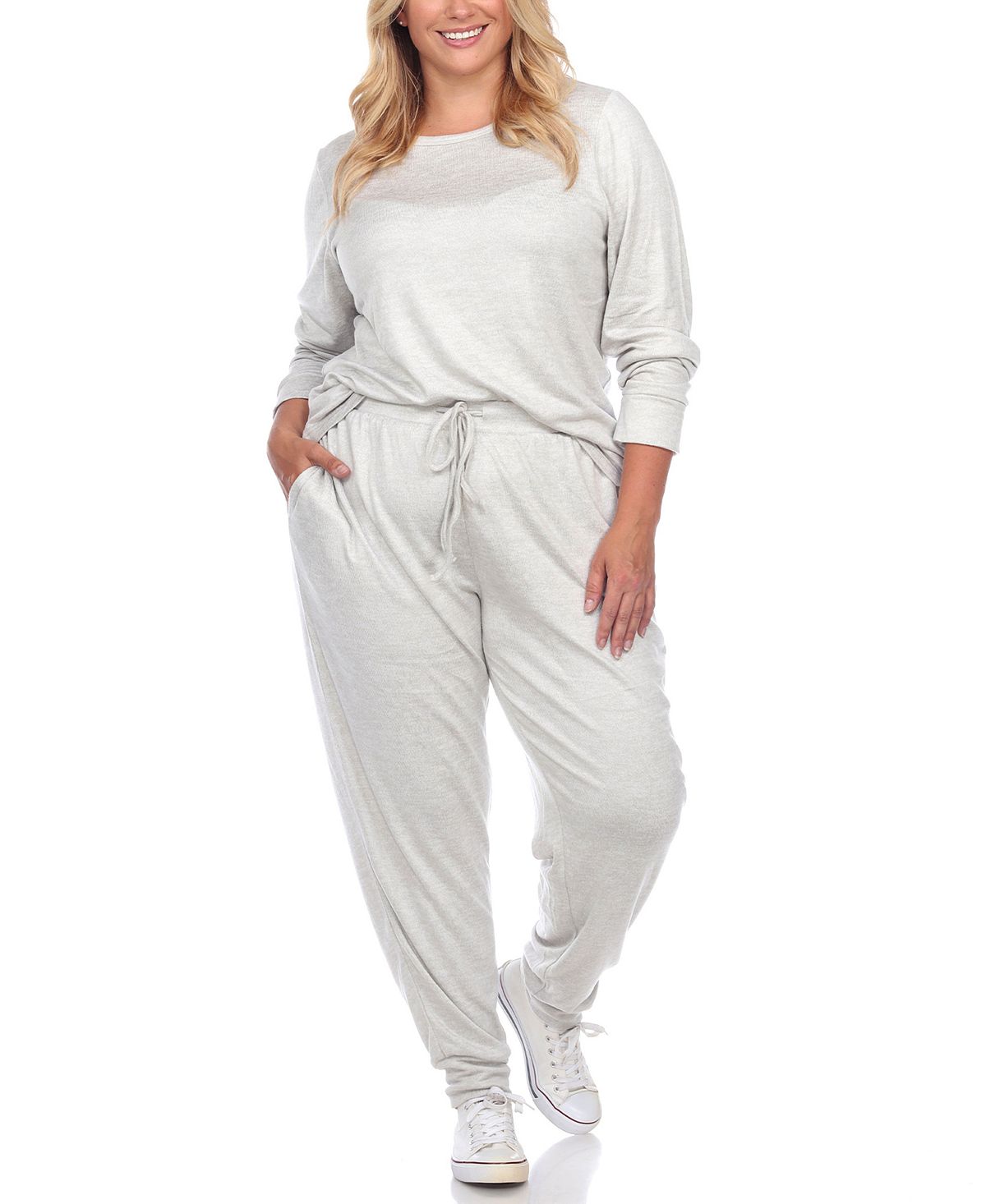 Комплект для отдыха больших размеров, 2 предмета White Mark, серый пижамный комплект больших размеров 3 предмета white mark синий