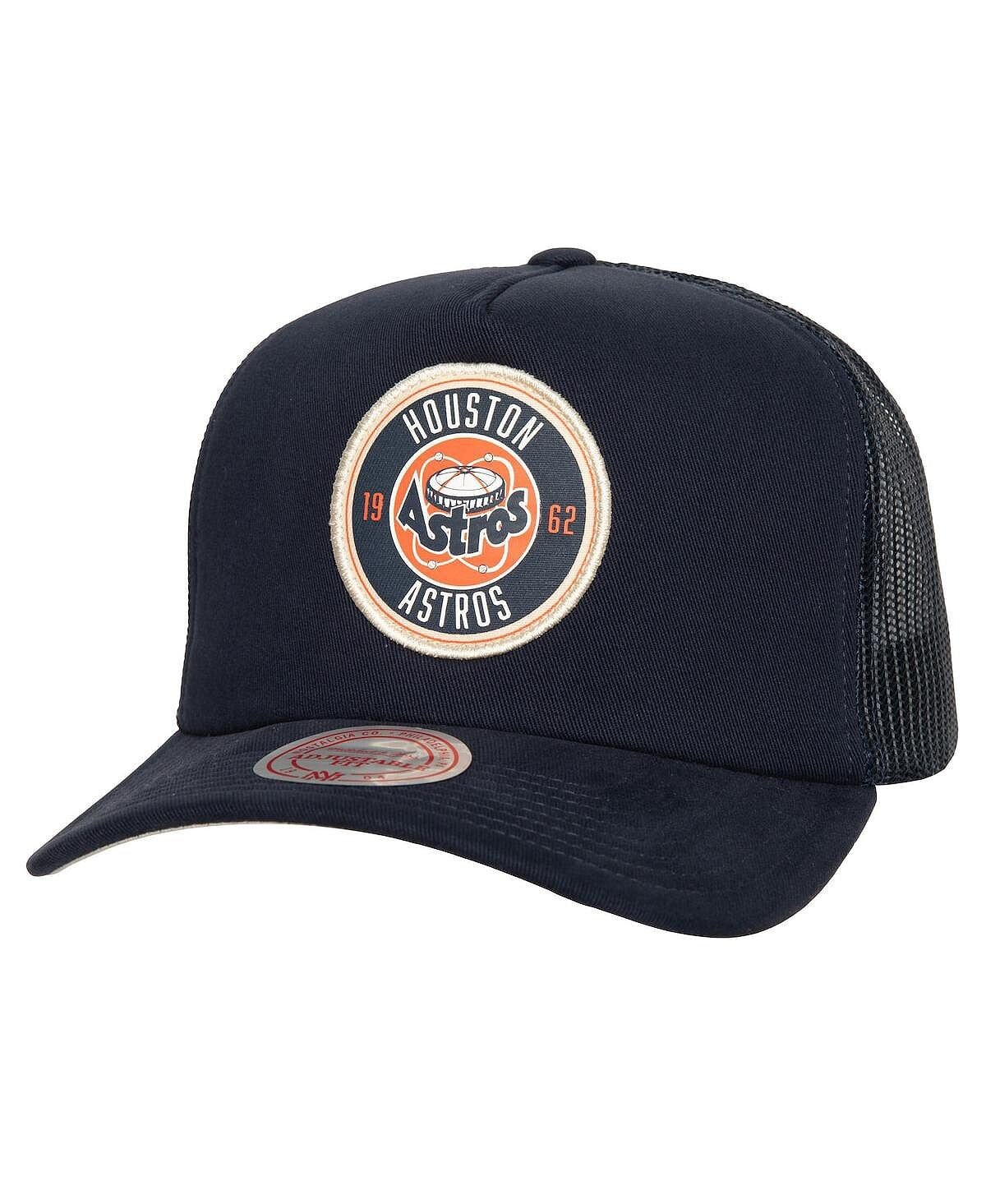 

Мужская темно-синяя регулируемая шляпа Houston Astros Cooperstown Collection Circle Change Trucker Mitchell & Ness