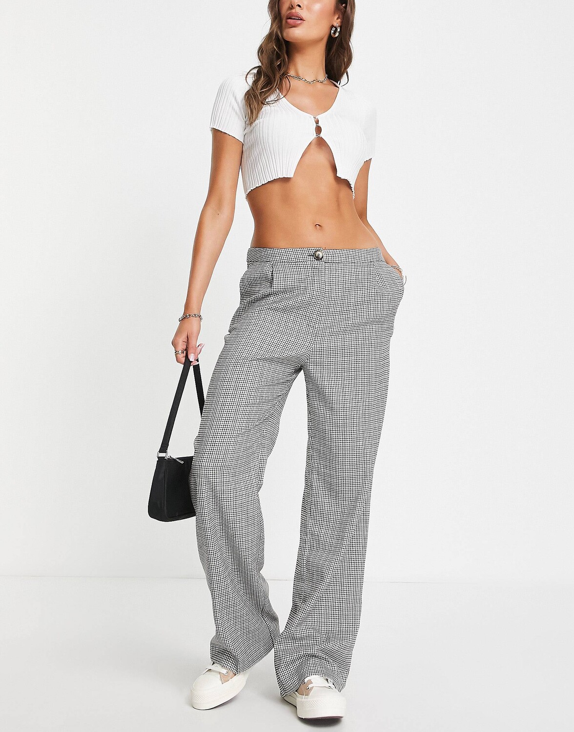 

Брюки в клетку Miss Selfridge, Серый