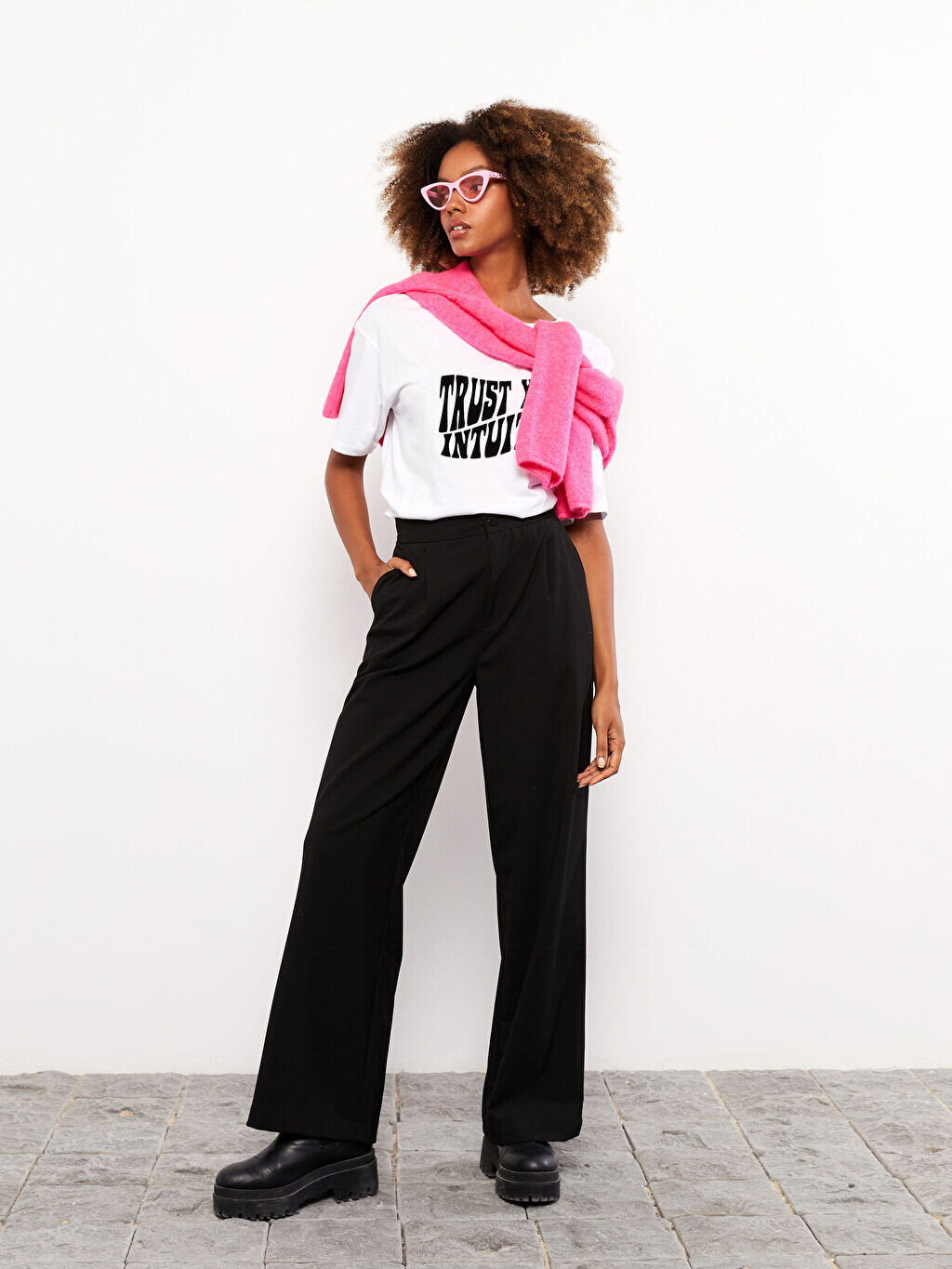 

Удобные прямые женские брюки LCW Casual, Черный