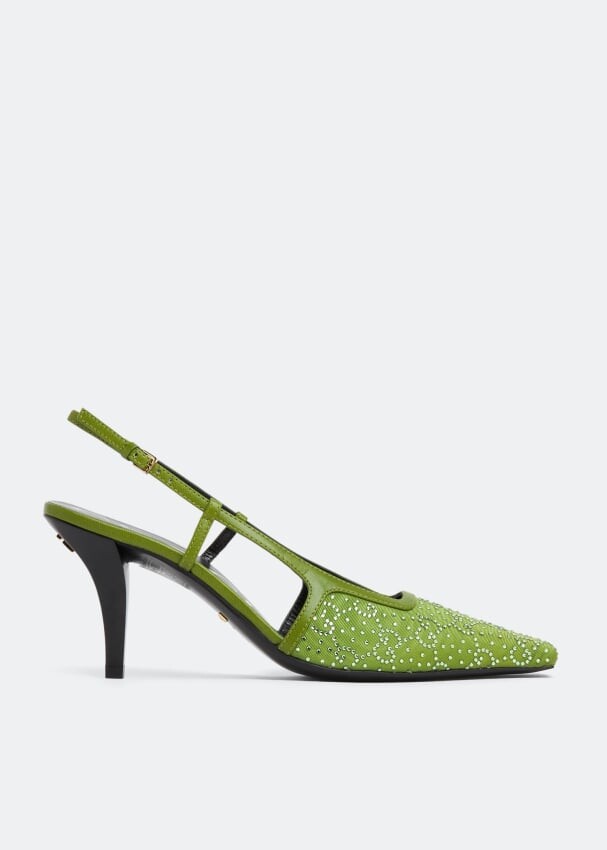 

Туфли GUCCI GG slingback pumps, зеленый