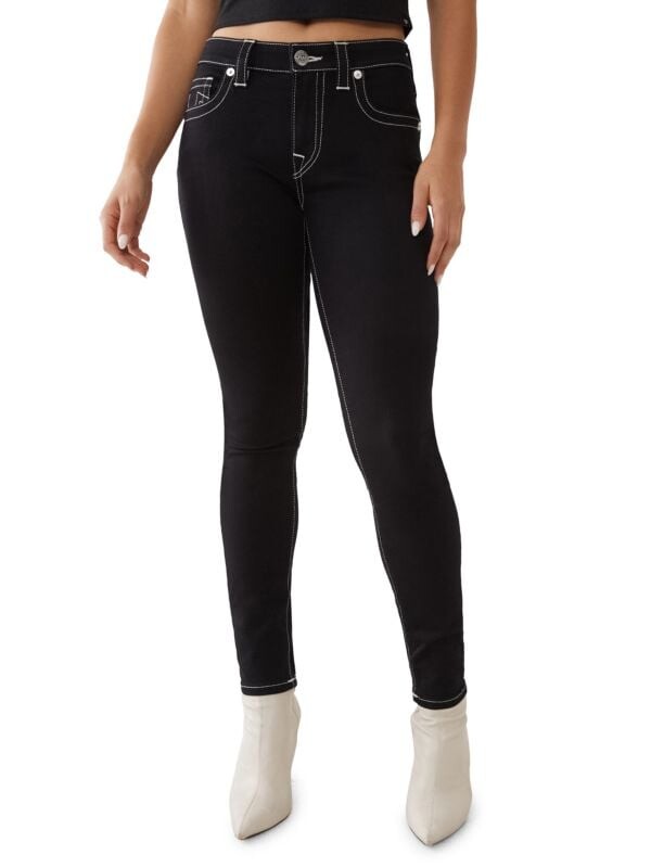 

Джинсы Скинни True Religion Jennie с высокой посадкой, черный