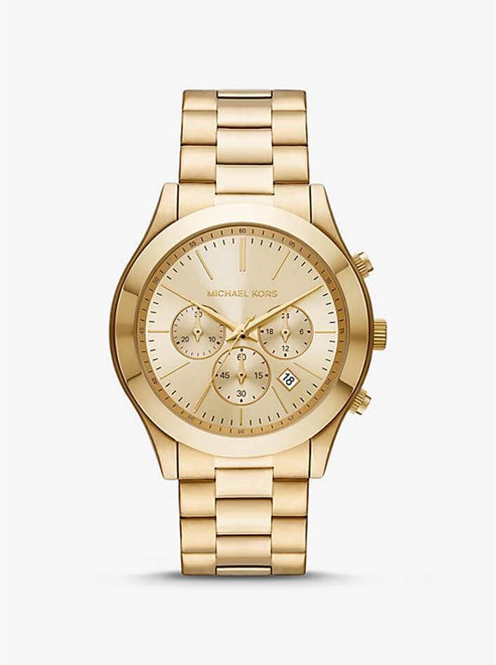 

Часы наручные Michael Kors Oversized Slim Runway Gold-Tone, золотой