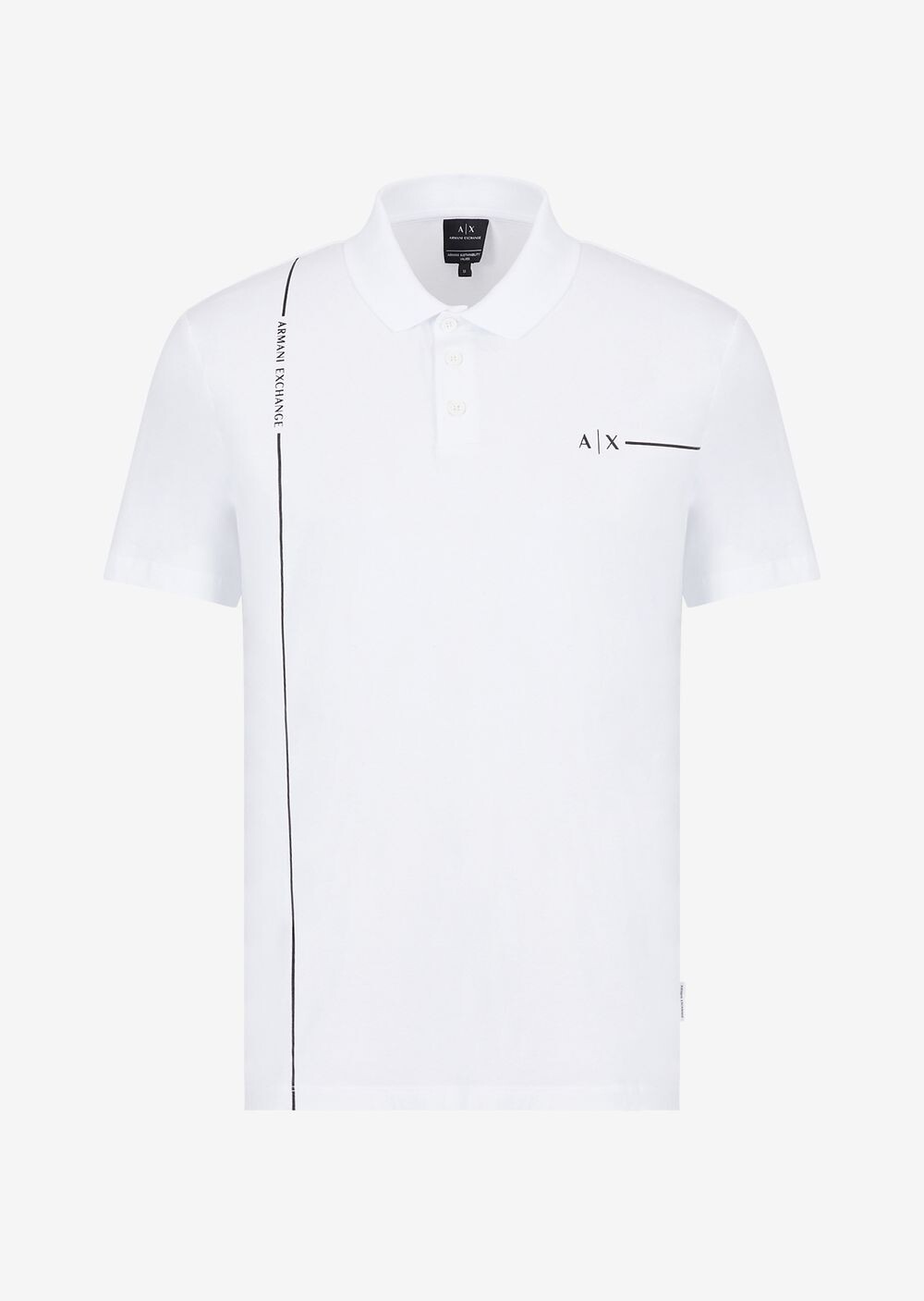 

Рубашка поло из органического эластичного хлопкового джерси с логотипом Armani Exchange, белый