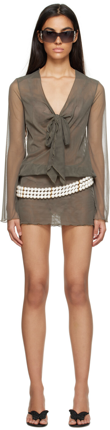 

Зеленое прозрачное мини-платье Blumarine