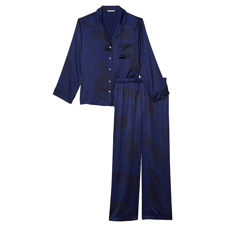 

Пижама Victoria's Secret Satin Long, темно-синий