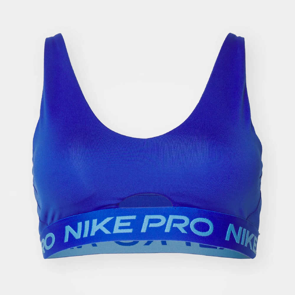 цена Спортивный топ Nike Performance Indy Plunge, синий