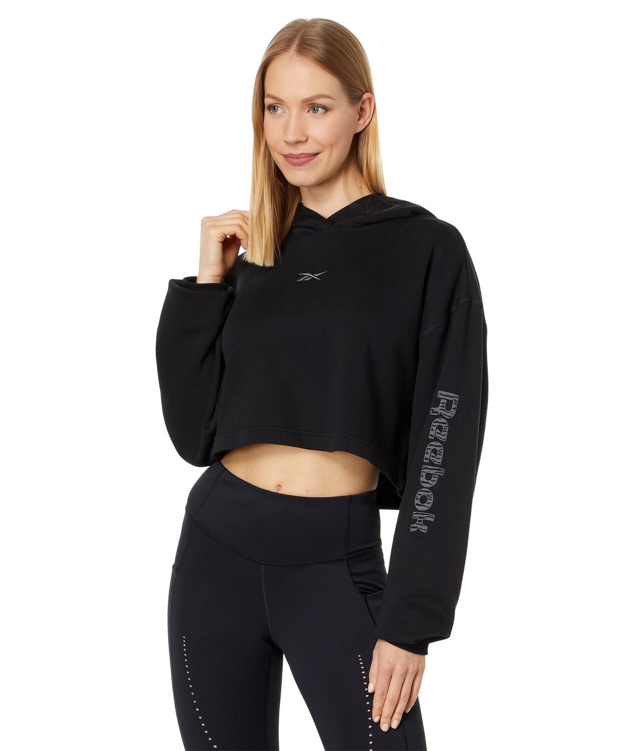 

Толстовка укороченная Reebok Modern Safari Cover-Up, черный