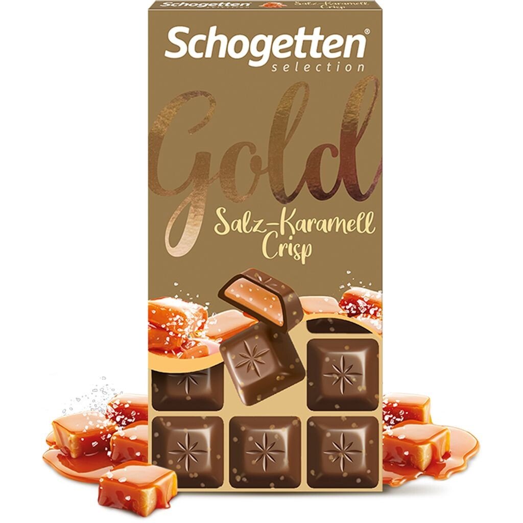 

Schogetten Selection Gold Piece by Piece соленые карамельные чипсы 100г Mega-Paradies