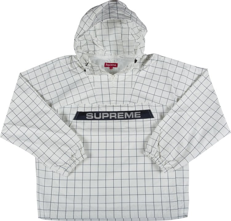 Анорак Supreme Heavy Nylon Anorak 'Windowpane', белый - фото