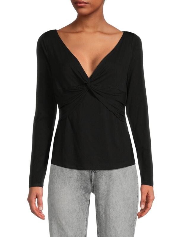 

Топ Donna Karan с глубоким вырезом, черный
