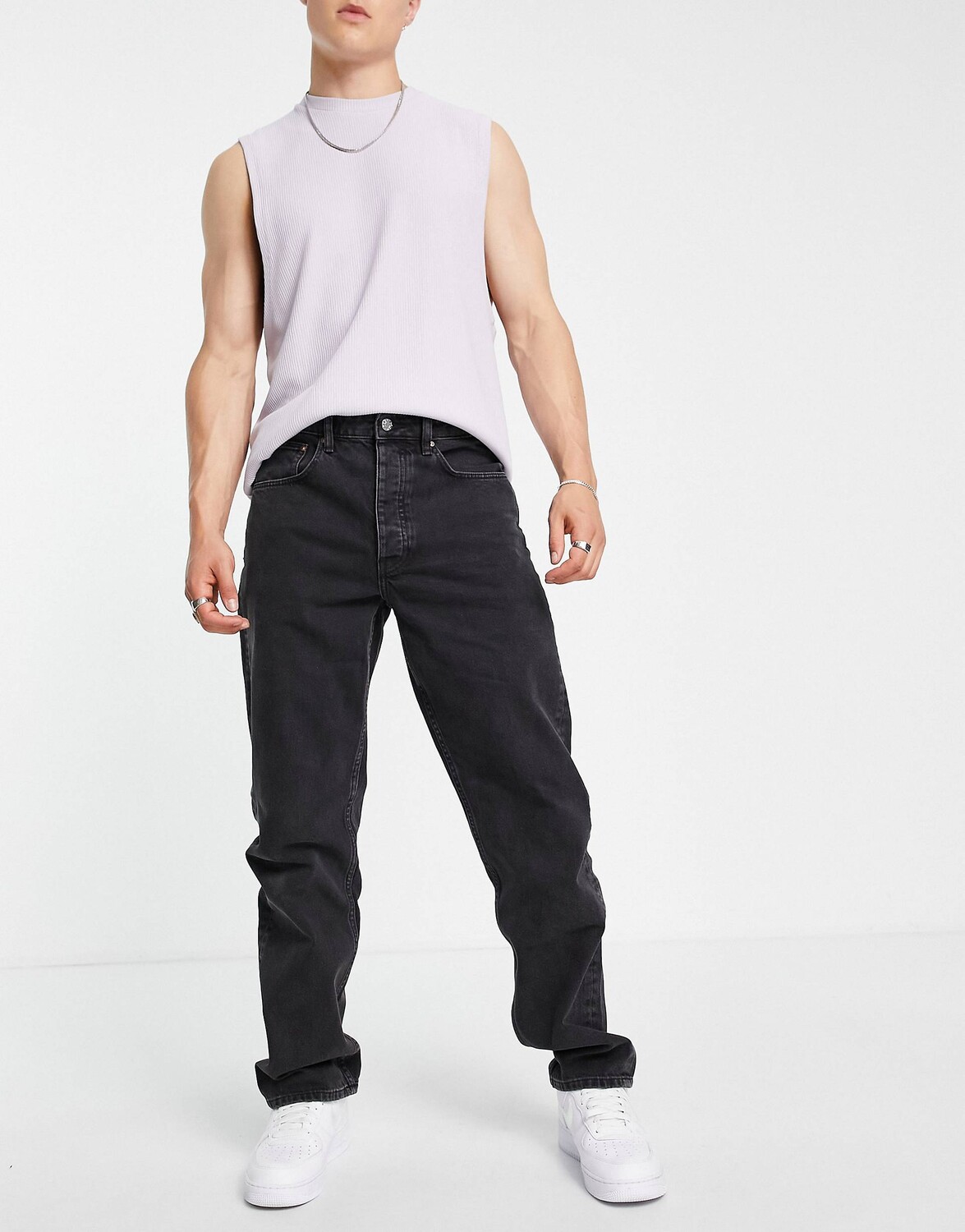 

Черные джинсы прямого кроя ASOS DESIGN