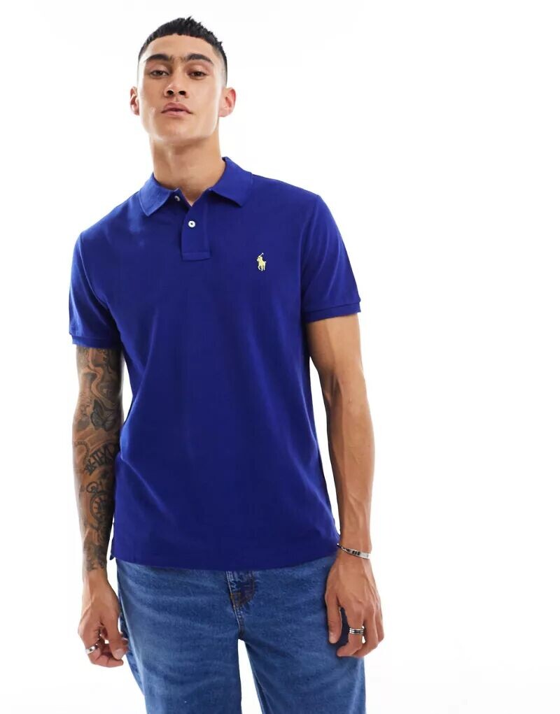 

Темно-синяя рубашка-поло с короткими рукавами Polo Ralph Lauren
