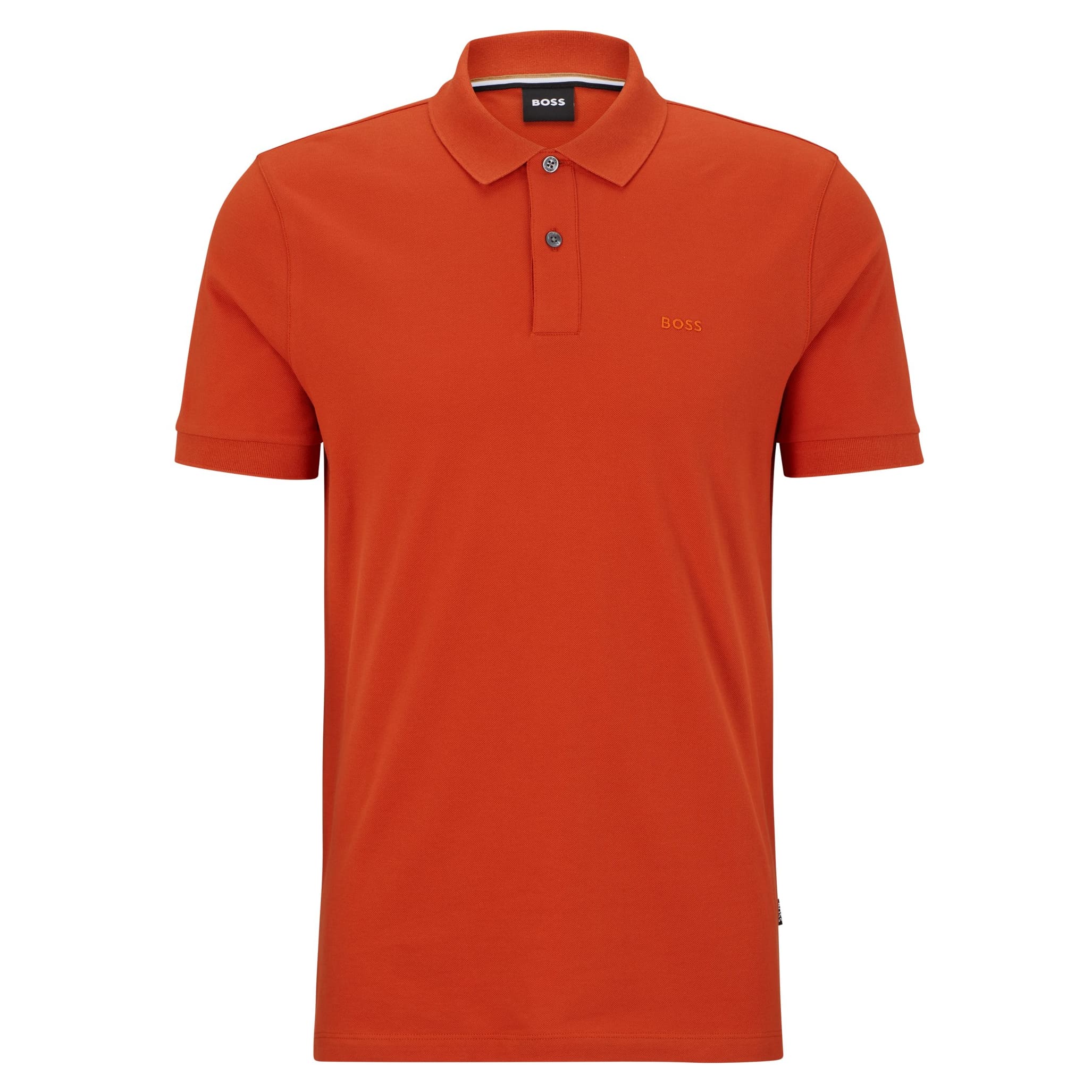 Рубашка-поло Boss Embroidered Logo, темно-оранжевый