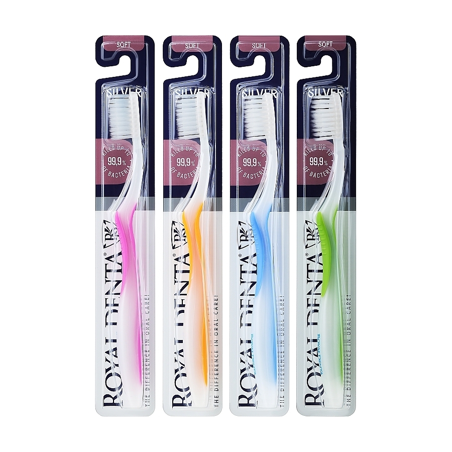 Набор Royal Denta Silver Soft, 4 предмета набор зубных щеток с натуральной щетиной median natural toothbrush 4 шт