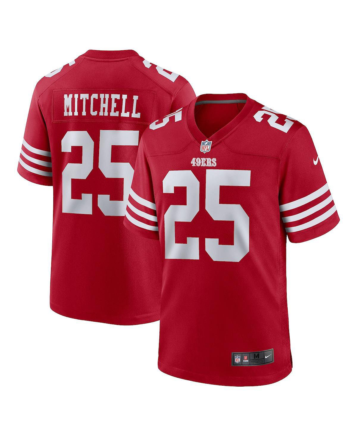 цена Мужская футболка elijah mitchell scarlet san francisco 49ers team player game Nike