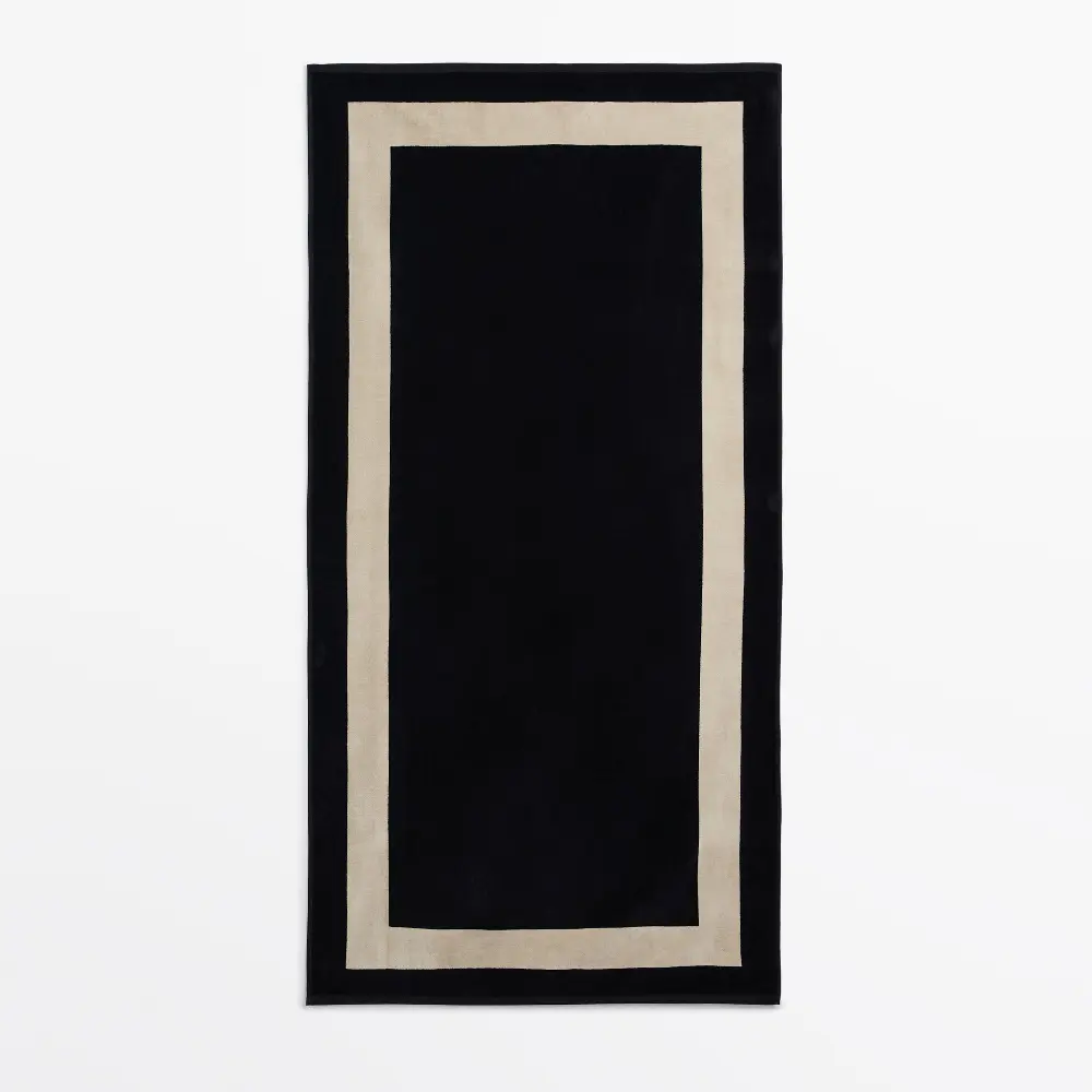 

Полотенце Massimo Dutti 100% Cotton Contrast, черный
