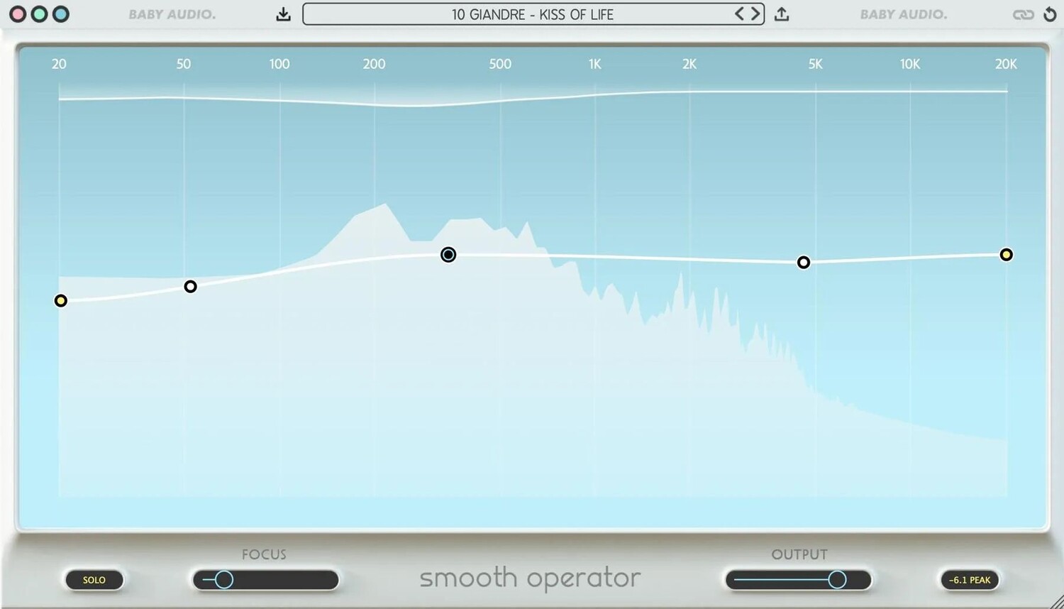 

Плагин интеллектуального спектрального балансировщика Baby Audio Smooth Оператор